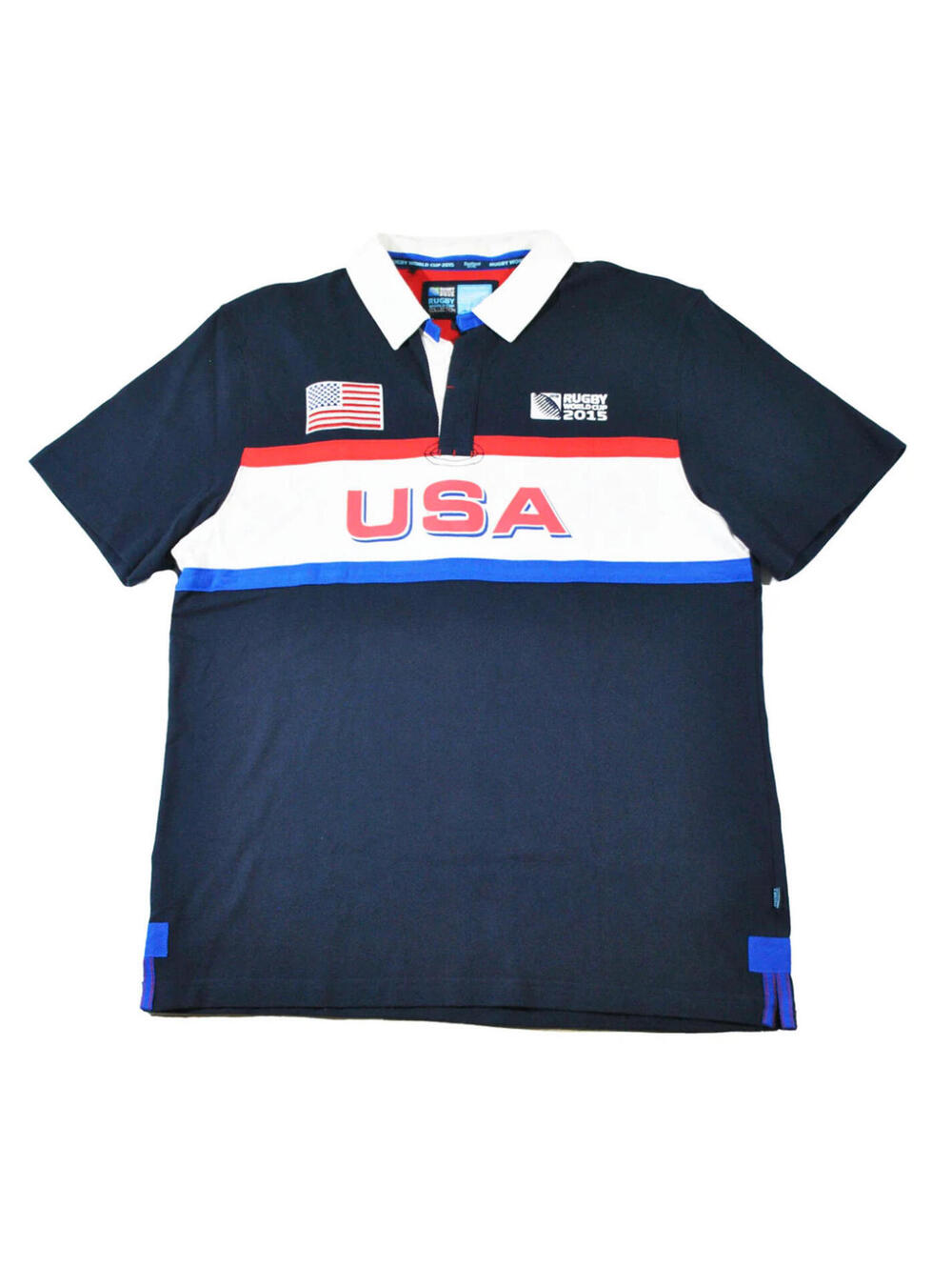 USA Rugby 2015 American Golf Navy Red White Polo Size X-Large